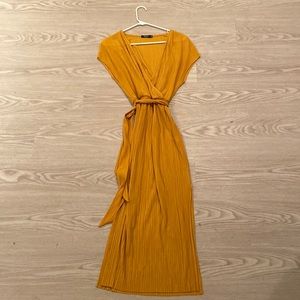 BERSHKA orange midi dress